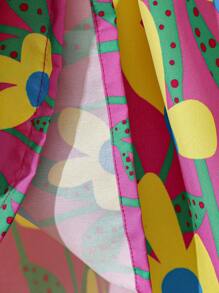 Vestido informal con estampado floral verde + sombrero para niñas, genial para uso diario, salidas, vacaciones, temporada de primavera/verano, nuevos lanzamientos
