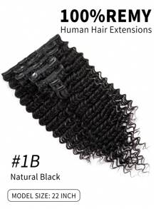 无缝接发深波浪人发接发真人发接发接发夹超薄 PU 纬纱直发 9 件装 135 克自然黑 100% 雷米人发接发