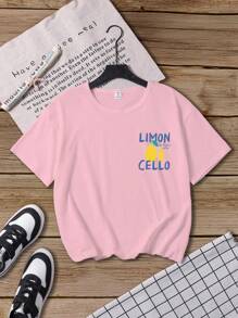 SHEIN Young Girl Basic Short Sleeve Pale Pink Round Neck Casual Top, Summer Funny Shirts For Girls Little Girl Shirts Little Girls Tshirts Lil Girls Clothes School Clothes Back To School Clothes Puppy Keep Puppy Graphic Tees