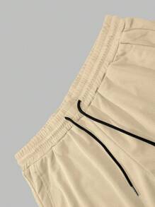 Manfinity LEGND Men's 2-In-1 Multifunctional Casual Shorts, Cross & Slogan Print Running Shorts With Drawstring Elastic Waist And Pockets, Suitable For Gym, Fitness And Sports, Great Gift For Husband Or Boyfriend, For Back To School