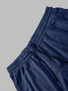 Manfinity LEGND Pantalones cortos multifuncionales casuales para hombre 2 en 1, pantalones cortos de 2 colores contrastantes con estampados de cruz y eslogan, cintura con cordón y elástico con bolsillos, adecuados para gimnasio, entrenamiento y deportes, gran regalo para esposo o novio