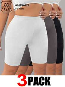 Comfortcana 3pcs/Set Plus Size Monochrome Skin-Tight Leggings - Black and White - View 6