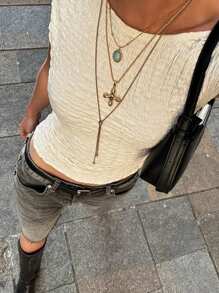 Siren Gaze New Summer Versatile Basic Texture Slim Vest For Women, Fashionable Street Wear, Going Out Tops