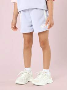 SUMWON 青少年夏季运动套装 健身房锻炼运动服 休闲田径训练 活力夏季休闲装 - 紫色 - 查看 3