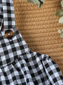 SHEIN 男婴休闲可爱时尚连体衣 - 黑色 - 查看 6