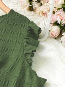 EMERY ROSE Vestido sólido simple y versátil en talla grande - Verde militar - Ver 5