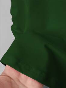 INAWLY Women's Waist Gathered T-Shirt, Minimalist & Elegant Style For Summer - Dark Green - View 3