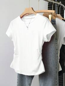 INAWLY 3 piezas Camiseta ajustada al talle de estilo versátil para mujer, verano - Multicolor - Ver 6