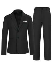 Manfinity Mode 2pcs Men's Gray Suit Set, Business Casual & Fashionable Mens Suit Formal Men S Suit Set Suit For Man Suits For Men Men Suits
