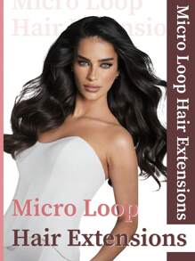 50股微链接发真人发 NC# 自然黑色微环接发丝滑直发微珠接发女士