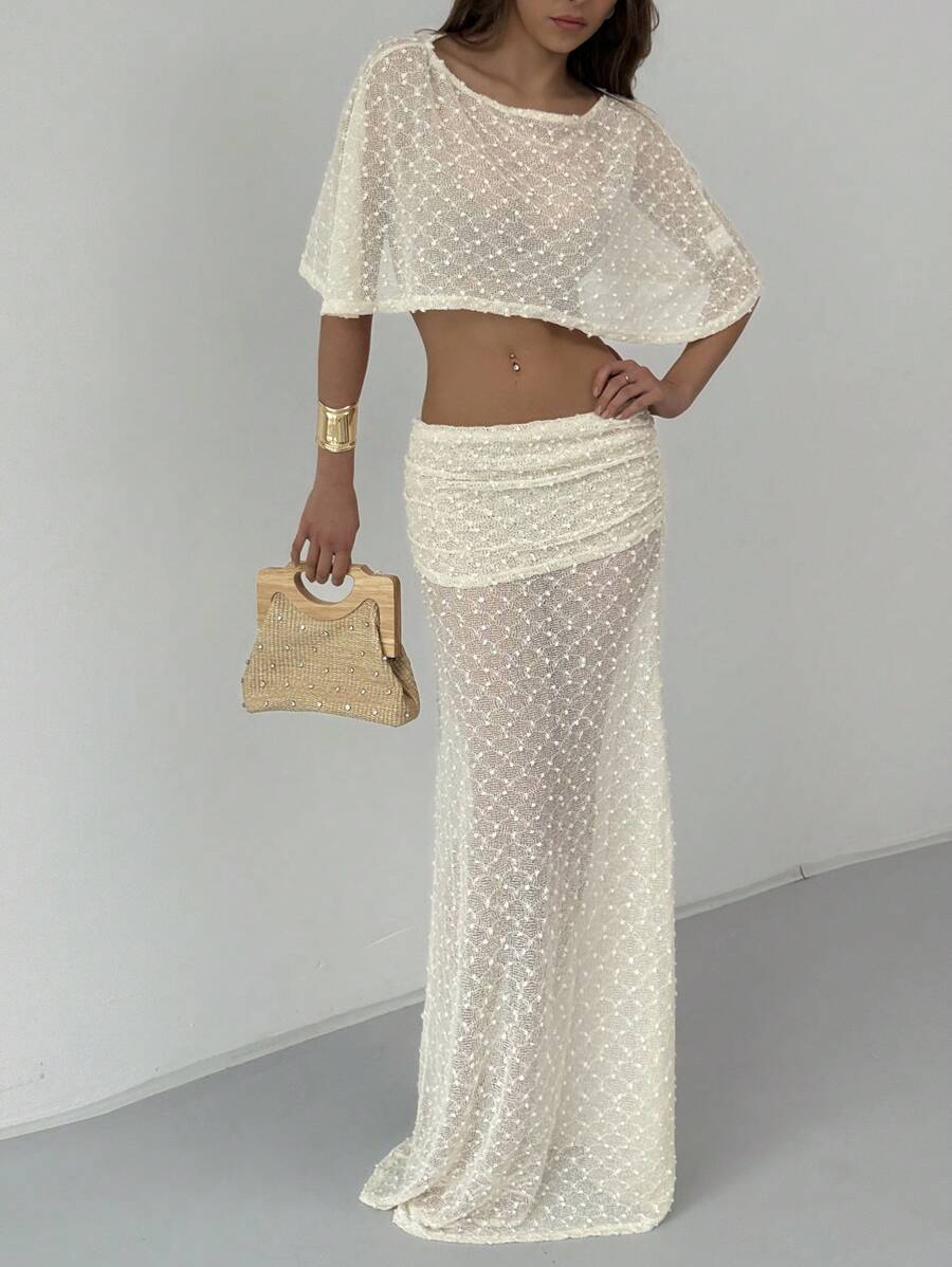 Aloruh Women Two Pieces Outfits For Daily Wear - Apricot - View 1