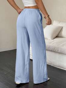 Flirla 1 par de pantalones casuales de unicolor para mujer, apropiados para el verano