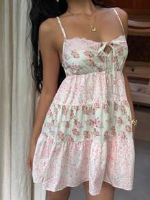 Sunnyshic Women's Vacation Casual Leopard Print Patchwork Mini Dress - Multicolor - View 5