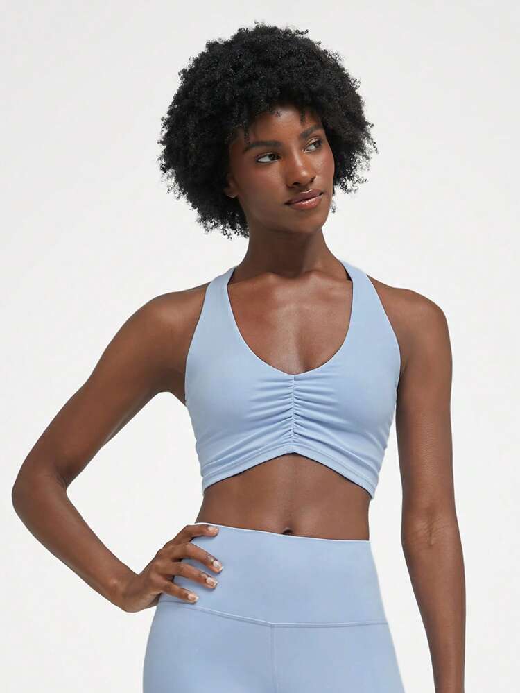 FeatherFit™ Ruched Racerback Sports Bra  Spring Summer