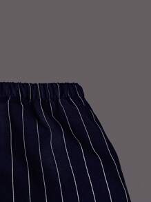 Franclia Women's High Waist Striped Casual Pants, Fashionable For Summer Fall Cloth For Women - Navy Blue - View 4