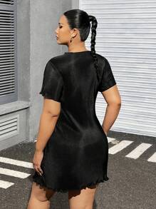 SHEIN EZwear Vestido casual con pliegues para tallas grandes