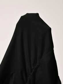 SHEIN LUNE Damen Bodysuit in großen Größen mit einfarbigem Rundhalsausschnitt und Kurzarm, einfach und modisch für Muttertag und Sommer - Schwarz - Übersicht 6