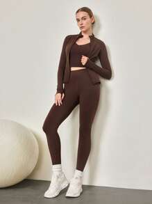 GLOWMODE 26 英寸 FeatherFit™ 无缝舒适紧身裤，低冲击瑜伽日常 - 肉桂靈感 - 查看 1