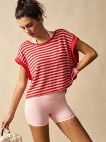 VARSITIE Workout Women Tops Women Striped Fashion Sports T-Shirt & Tank Top, Suitable For Summer