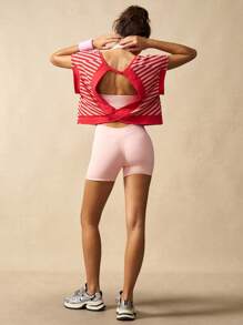 VARSITIE Workout Women Tops Women Striped Fashion Sports T-Shirt & Tank Top, Suitable For Summer