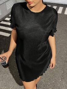 SHEIN EZwear Vestido casual con pliegues para tallas grandes