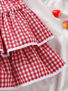 Spring/Summer Tween Girls Ni Ha Sweet Cute Casual Pleated High Waist Ruffle Trim Skirt, Suitable For Daily Commute, Casual, Vacation, Hangout With Friends, Street Style Fall Winter