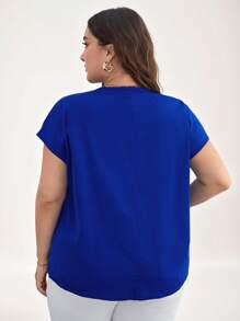 SHEIN LUNE Plus Solid Batwing Sleeve Blouse