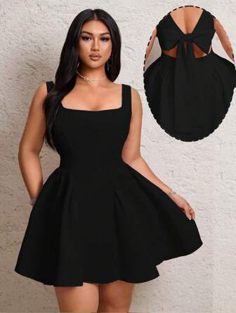 Lyrianda Vestido de fiesta sexy con espalda descubierta y lazo dulce para princesa