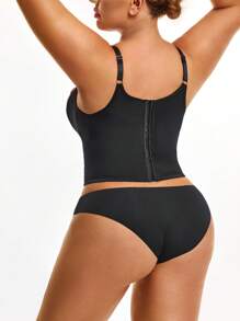 SHAPORA Seamless Open Bust Shapewear Top Body Shaper Bust Lifter-Tummy Waist Control - Black - View 2
