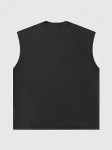 ROMWE MEN Áo thun nam cổ tròn phong cách Gothic họa tiết xương khô đính đá, thích hợp cho Halloween. - màu đen - Xem 3