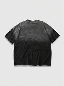 ROMWE MEN Street Life 男士街头生活水洗星星刺绣宽松落肩短袖 T 恤，Rave