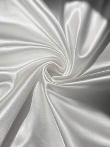 Franclia 女士时尚休闲纯色缎面亮面 T 恤，短袖上衣 - 白色 - 查看 6