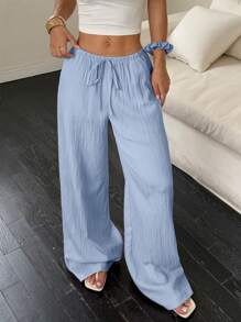 Flirla 1 par de pantalones casuales de unicolor para mujer, apropiados para el verano