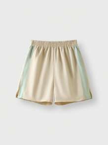 JNSQ Unisex Outdoor Profisport Shorts, Kinder Elastischer Bund Farbblock Loose Outdoor Sport Shorts - Weiss - Übersicht 4