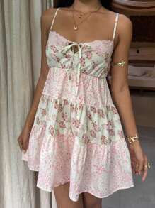 Sunnyshic Women's Vacation Casual Leopard Print Patchwork Mini Dress - Multicolor - View 3