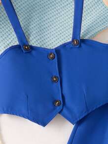 SHEIN 2 pezzi/set elegante completo per ragazze pre-adolescenti composto da canottiera e pantaloni