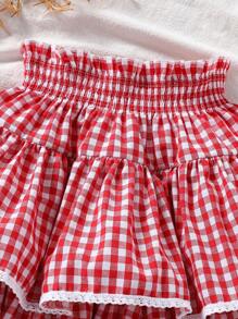 Spring/Summer Tween Girls Ni Ha Sweet Cute Casual Pleated High Waist Ruffle Trim Skirt, Suitable For Daily Commute, Casual, Vacation, Hangout With Friends, Street Style Fall Winter