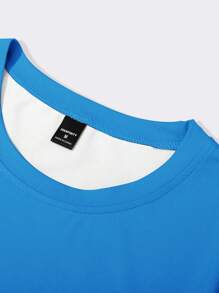 Manfinity Homme Men's Casual Round Neck Short Sleeve Striped Mountain Print T-Shirt, Summer - Multicolor - View 4