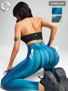 Innovista 无缝运动紧身裤，收腹健身裤，吸汗弹力运动服，透气速干面料，塑形提拉，紧致舒适，高腰时尚单品，尽显时尚魅力，闪耀动人，适合音乐节、派对、街头、日常穿着，运动服，秋季必备单品，WAG 健身服，女士运动套装，女士运动裤，女士健身装备，女士秋季新款条纹设计，秋冬运动服，必备连帽衫 - 彩色 - 查看 10