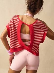 VARSITIE Workout Women Tops Women Striped Fashion Sports T-Shirt & Tank Top, Suitable For Summer