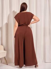 Firerie 大碼後拉鏈不附腰帶闊腿連體褲