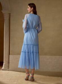 MOTF PREMIUM APPLIQUES SPLIT THIGH DRESS