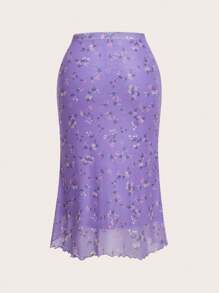 Comfortcana Váy dài màu tím phong cách nghỉ mát cỡ lớn, Xuân/Hè - Màu tím  Violet - Xem 2