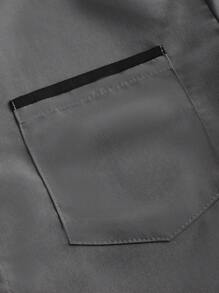 SHEIN 青少年男孩百搭长袖衬衫，休闲舒适，适合日常穿着 - 灰色 - 查看 4