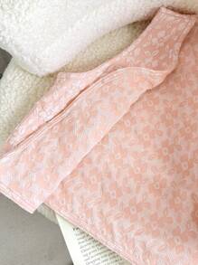 SHEIN Áo ba lỗ không tay thoải mái, giản dị, đa năng dành cho bé gái tuổi mới lớn - Màu Hồng baby - Xem 5