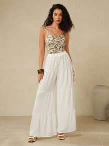 Swim Chiccia 女士白色蛋糕形长裤罩衫