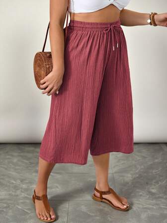 SHEIN VCAY Große Größen Einfarbige Kurze Sommerhosen