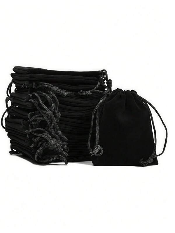 1/10/20/30 buc Cutie de ambalaj pentru materiale DIY pentru petreceri de nuntă, pungi cu șnur pentru cadouri, pungi negre pentru ambalaje cadouri pentru Ziua Îndrăgostiților, geantă de depozitare multifuncțională