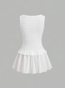 Sweetra Robe fleurie sans manches jacquard pour le trajet