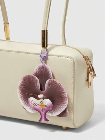 Kawaii 1 Stück Boho Tropical Blumen & Schmetterling Orchidee Urlaubs Strand Tasche Anhänger Schlüsselanhänger